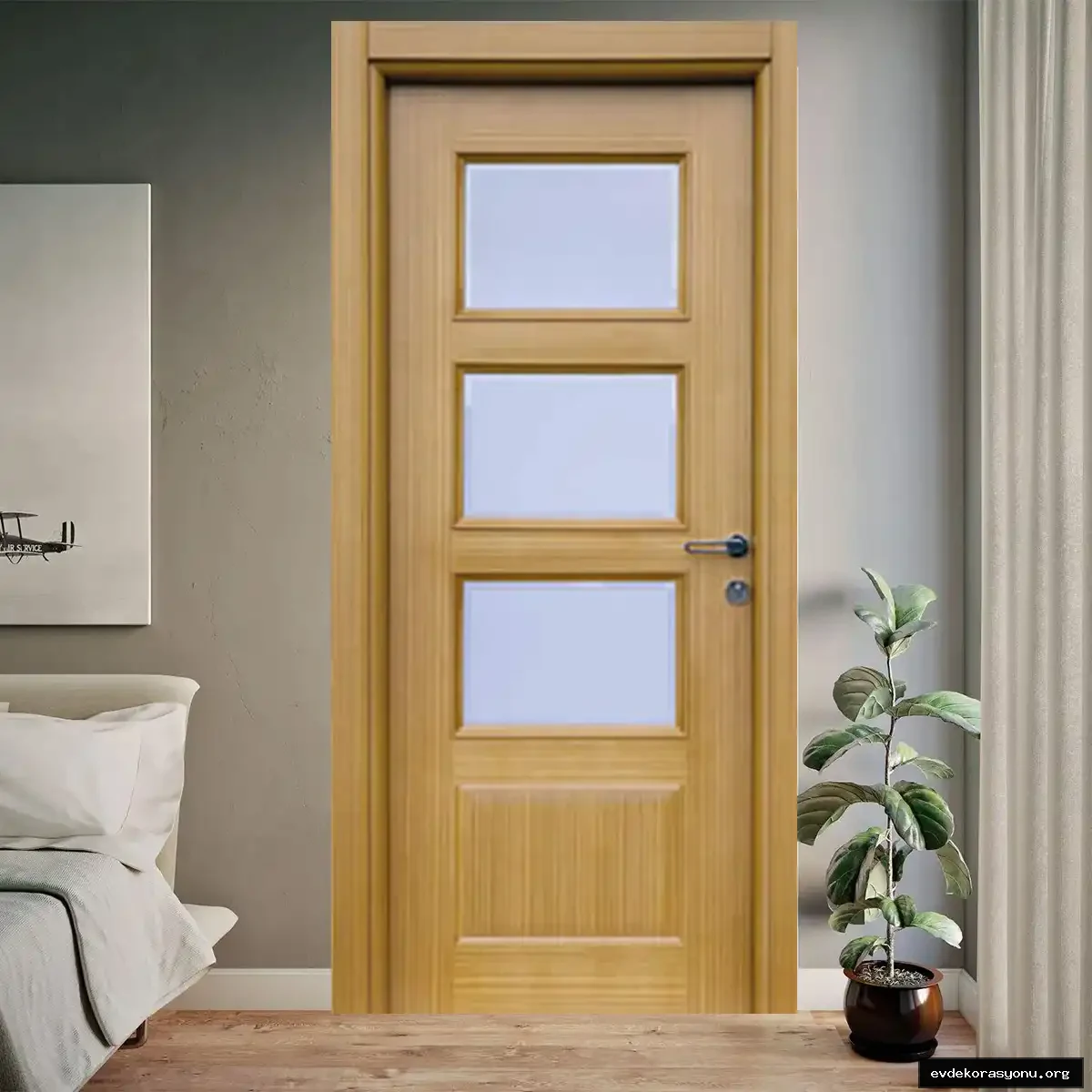 Farklı renk ve desenlerde ahşap iç kapı modelleri, modern ve klasik stil seçenekleri