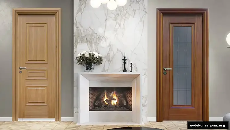 Farklı renk ve desenlerde ahşap iç kapı modelleri, modern ve klasik stil seçenekleri